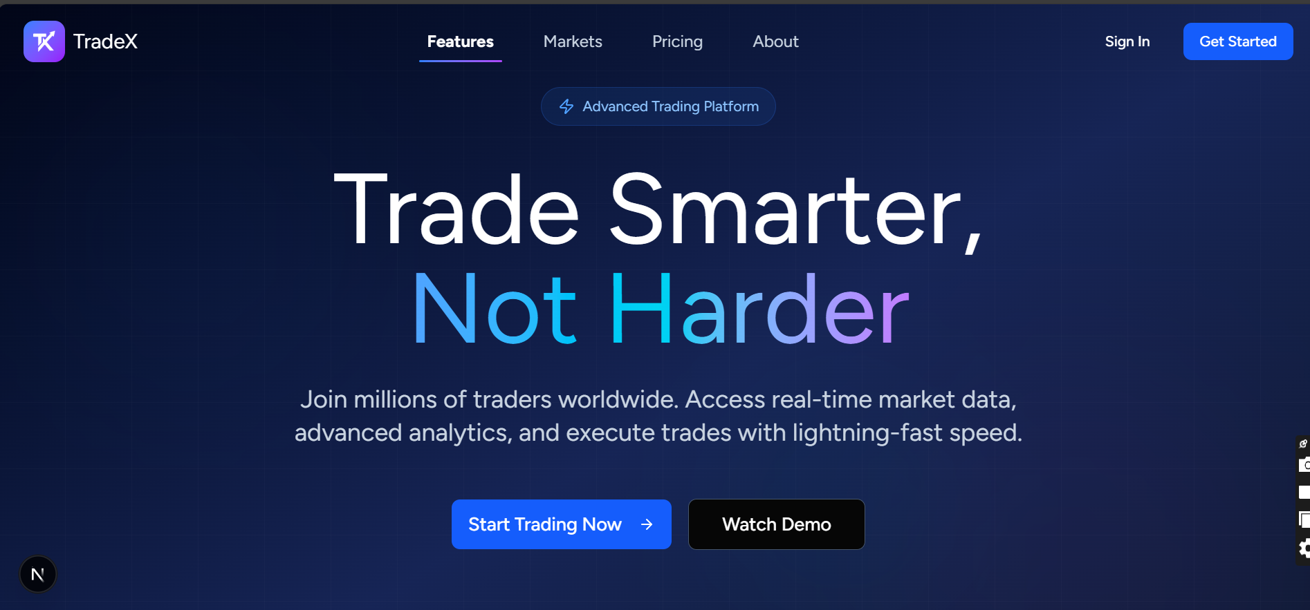 TradeX – AI Trading Platform
